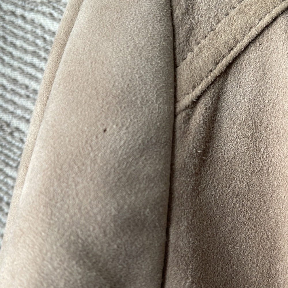 WHBM Suede Flounce Front Jacket Tan XXSP - Picture 14 of 16